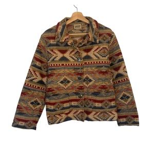 Chico's Design Vintage Aztec Southwestern Button Up Jacket Size 1 M/8